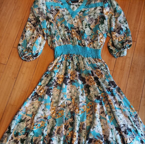 diane freis silk dress Vintage 80s Diane Freis Pink Purple Floral Print Silk V Neck Dress